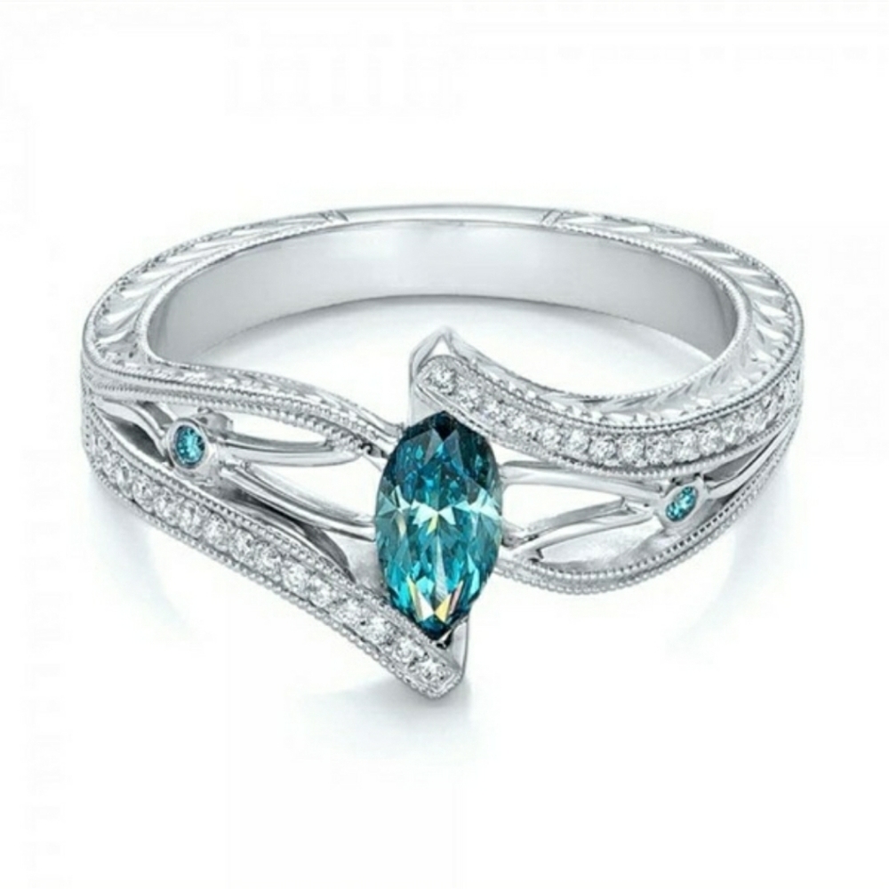925 Sterling Silver Gemstone Sea Blue Topaz